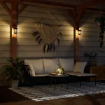 Felinare solare de perete de exterior 2 buc. alb GartenMobel Dekor