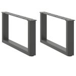 Picioare pentru măsuță de cafea în formă de U, 2 buc., antracit, 70x(30-31) cm, oțel GartenMobel Dekor