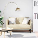 Canapea loveseat, crem, 111 cm, textil GartenMobel Dekor