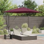 Parasol banana cu brațe Roșu bordo 249 x 249 x 250 cm GartenMobel Dekor