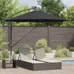 Parasol banana cu brațe cu blocare Negru 294 x 294 x 248 cm GartenMobel Dekor