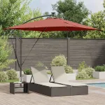Parasol banana cu brațe cu blocare Terracota 249 x 249 x 250 cm GartenMobel Dekor