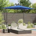 Parasol banana cu brațe cu blocare albastru 294 x 200 x 254 cm GartenMobel Dekor