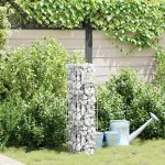 Coloană Gabion cu Robinet 100x25x25 cm Oțel Inoxidabil GartenMobel Dekor