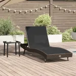 Șezlong cu pernă -persoană 2 pcs Maro 40 x 40 x 40.5 cm Rattan poli GartenMobel Dekor