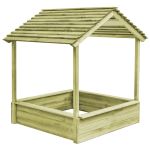 Casă de joacă și groapă de nisip, 128x120x145 cm, lemn de pin GartenMobel Dekor