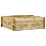 Strat înălțat legume grădină, 120x120x40 cm, lemn de pin tratat GartenMobel Dekor