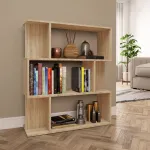 Bibliotecă/Separator, stejar sonoma, 80x24x96 cm lemn prelucrat GartenMobel Dekor