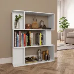 Bibliotecă/Separator cameră, alb, 80x24x96 cm, lemn prelucrat GartenMobel Dekor