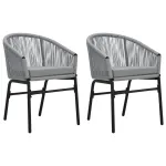 Scaune de grădină, 2 buc., antracit, ratan PE GartenMobel Dekor
