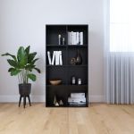 Bibliotecă/Dulap, negru, 66x30x130 cm, lemn prelucrat GartenMobel Dekor