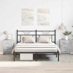 Noptiere, 2 buc., gri beton, 38x35x56 cm, lemn prelucrat GartenMobel Dekor