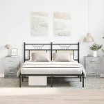 Noptiere, 2 buc., gri beton, 38x35x56 cm, lemn prelucrat GartenMobel Dekor