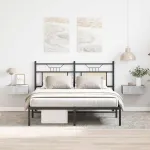 Noptiere suspendate 2 buc. gri beton 40x30x15 cm lemn prelucrat GartenMobel Dekor