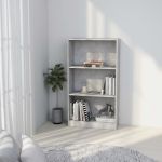 Bibliotecă cu 3 rafturi, gri beton, 60x24x109 cm, lemn compozit GartenMobel Dekor
