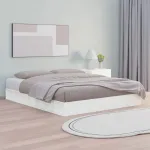 Cadru de pat, alb, 200x200 cm, lemn masiv GartenMobel Dekor