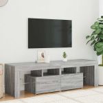 Comodă TV cu lumini LED, gri sonoma, 140x36,5x40 cm GartenMobel Dekor