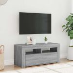 Comodă TV cu lumini LED, gri sonoma, 90x35x40 cm GartenMobel Dekor