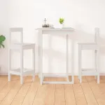 Scaune de bar, 2 buc., alb,40x41,5x112 cm, lemn masiv de pin GartenMobel Dekor