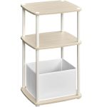 SONGMICS Masuta laterala tip noptiera, cu 3 rafturi si cos textil, cadru metalic, 30x34x58 cm, bej Household NewTrend