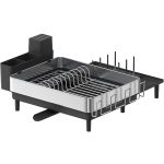 SONGMICS Suport vase inox cu scurgere extensibila, compartimente tacamuri si pahare, 51x49x23 cm, negru Household NewTrend