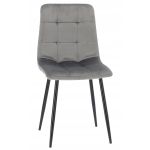 Scaun living tapitat cu catifea, spatar matlasat, 44x54x89 cm, gri Household NewTrend
