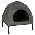 Casuta cu pat pentru caini si pisici, cu acoperis detasabil si baza ventilata, 54x44x60 cm, negru Household NewTrend