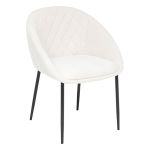 Scaun Atmosphera Seliso cu sezut din chenille, cadru din otel, 60x57x81 cm, bej Household NewTrend