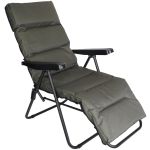 Scaun de gradina cu perna, reglaj pe pozitii, cadru metalic pliabil, 57x83x106 cm, gri Household NewTrend