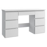 Birou cu 7 sertare Beta 4 120x43x75 cm, design minimalist, alb Household NewTrend