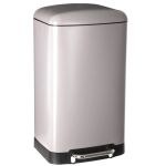 Cos gunoi cu pedala 30L 5Five Ariane, forma rotunda, otel inoxidabil si PP, 34x30,5x61 cm, taupe Household NewTrend