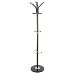 Cuier metalic 5Five cu 12 carlige si suport umbrele, otel si marmura, 182 cm, negru Household NewTrend