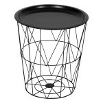 Masuta cafea cu depozitare Atmosphera Kumi, otel, 37x40 cm, negru Household NewTrend