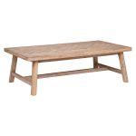 Masuta de cafea Atmosphera Aeris, lemn acacia si blat MDF chevron, 130x70x40 cm, natur Household NewTrend