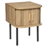 Noptiera Atmosphera Colva cu 2 usi, MDF si picioare metalice, 40x40x53 cm, bej Household NewTrend