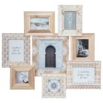 Rama foto Atmosphera Emile cu 8 cadre din lemn, 76x73 cm, bej Household NewTrend
