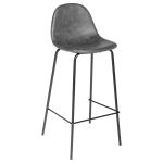 Scaun bar Atmosphera Vladi, cadru metal si lemn, 44x42x95 cm, gri Household NewTrend