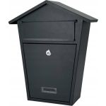 Cutie postala metalica 38x32x11 cm, tabla zincata, cu clapeta si yala cu 2 chei, gri Household NewTrend