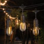 Ghirlanda luminoasa decorativa pentru exterior, alimentare la priza, 10 metri, 10 becuri LED cu iluminare calda 3000K, IP 44 Household NewTrend