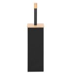 Perie WC cu rezervor detasabil si capac, din metal si bambus, 40 cm, negru Household NewTrend