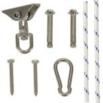 Set de montaj pentru hamac sau leagan – suport tavan, sfoara 196 cm, rotire 360°, 300 kg Household NewTrend