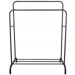Suport metalic pentru haine 110x55x145 cm, cu bara dubla si raft pentru incaltaminte, negru Household NewTrend