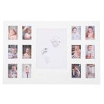 Kit amprenta mulaj manuta sau piciorus bebe si rama foto, 24x37cm, alb Household NewTrend