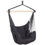 Hamac tip leagan suspendat pentru casa sau gradina, gri inchis cu perne, 130x100cm, 150kg Household NewTrend