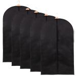 Set 5 huse transport haine, pe umeras, impermeabila, negru, 60x90 cm Household NewTrend