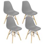 Set 4 scaune dining Scandinav pentru bucatarie, 38x42x82cm, gri inchis Household NewTrend
