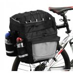 Geanta portbagaj bicicleta dubla, 8 buzunare laterale, 39x34x43cm, negru cu elemente reflectorizante gri, protectie impermeabila Household NewTrend