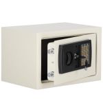 Seif electronic standard cu cifru si cheie, 200x300x200 mm, Otel, Bej Household NewTrend