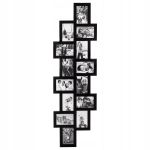 Rama foto de perete, colaj de 14 fotografii, 36x118cm, negru Household NewTrend