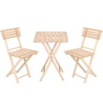 Set masa patrata plianta, cu 2 scaune pliante, gradina sau balcon Solas Household NewTrend